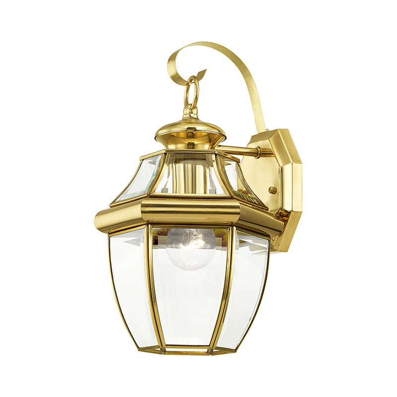 Antique Hardware 1 Light Polished Brass Outdoor Wall Lantern Exterior