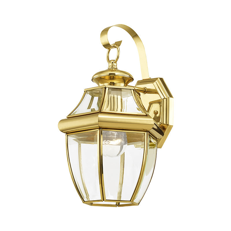 Antique Hardware 1 Light Polished Brass Outdoor Wall Lantern Exterior