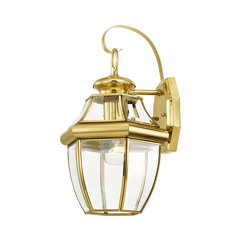 Antique Hardware 1 Light Polished Brass Outdoor Wall Lantern Exterior