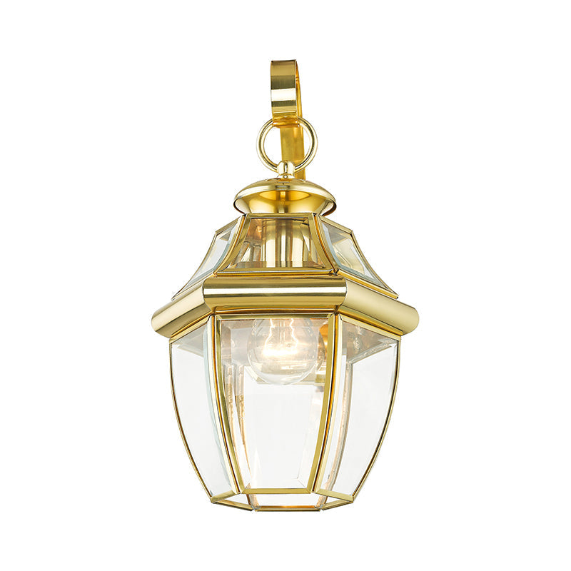 Antique Hardware 1 Light Polished Brass Outdoor Wall Lantern Exterior