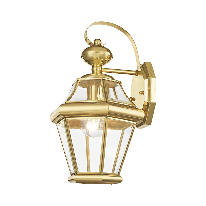 Antique Hardware 1 Light Polished Brass Outdoor Wall Lantern Exterior