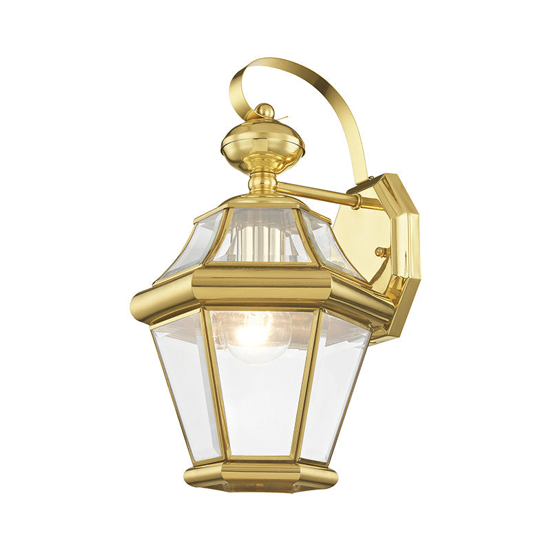 Antique Hardware 1 Light Polished Brass Outdoor Wall Lantern Exterior