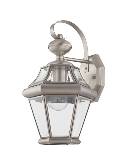 Antique Hardware 1 Light Brushed Nickel Outdoor Wall Lantern Exterior