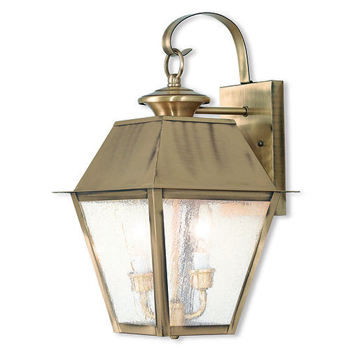 Antique Hardware 2 Light Antique Brass Outdoor Wall Lantern Exterior