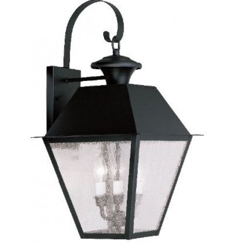 Antique Hardware 3 Light Black Outdoor Wall Lantern Exterior