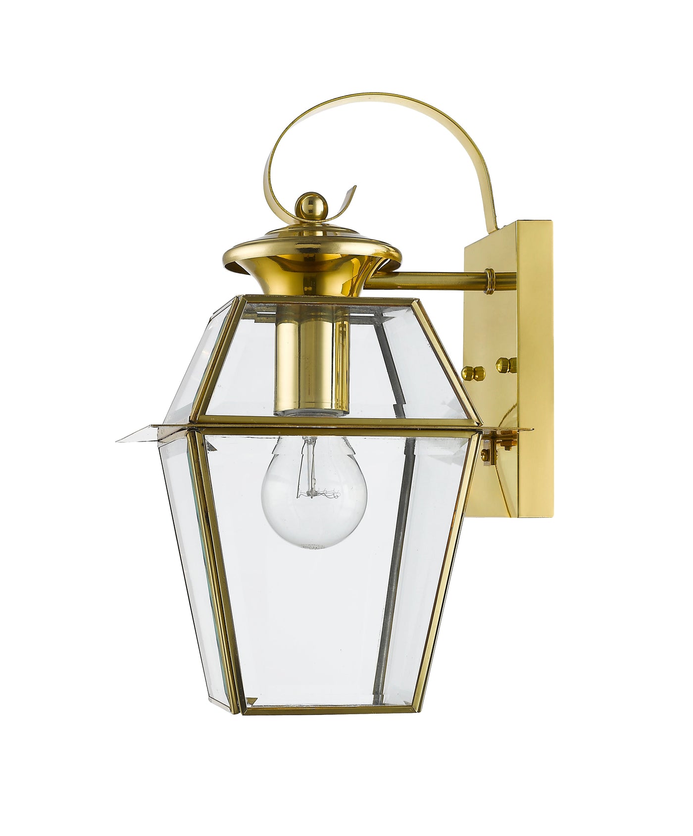 Antique Hardware 1 Light Polished Brass Outdoor Wall Lantern Exterior