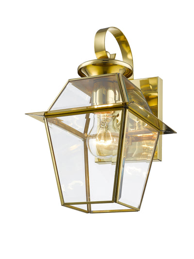 Antique Hardware 1 Light Polished Brass Outdoor Wall Lantern Exterior