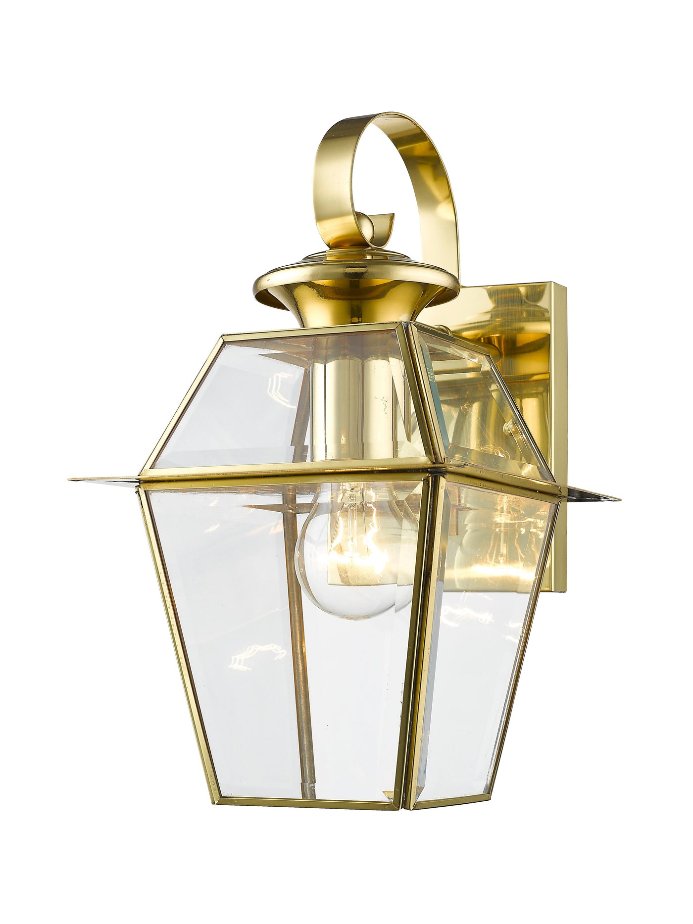 Antique Hardware 1 Light Polished Brass Outdoor Wall Lantern Exterior