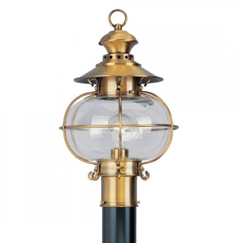 Antique Hardware 1 Light Flemish Brass Outdoor Post Top Lantern Exterior