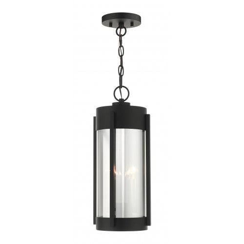 Antique Hardware 2 Light Black Outdoor Pendant Lantern Exterior