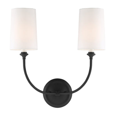 ##Antique Hardware## Libby Langdon Sylvan 2 Light Black Forged Sconce