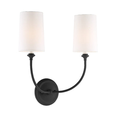 ##Antique Hardware## Libby Langdon Sylvan 2 Light Black Forged Sconce