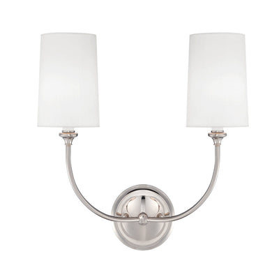 ##Antique Hardware## Libby Langdon Sylvan 2 Light Polished Nickel Sconce