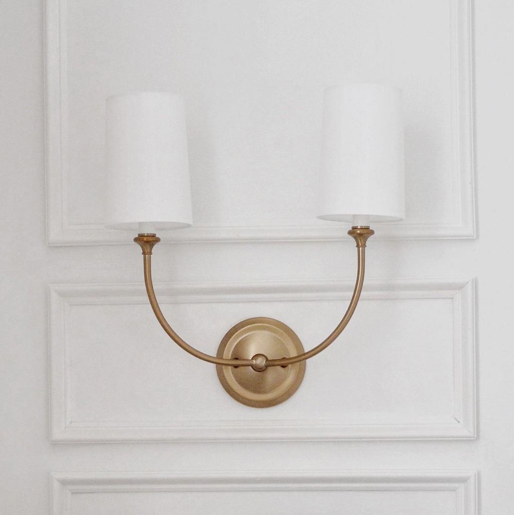 ##Antique Hardware## Libby Langdon Sylvan 2 Light Vibrant Gold Sconce