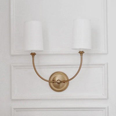 ##Antique Hardware## Libby Langdon Sylvan 2 Light Vibrant Gold Sconce