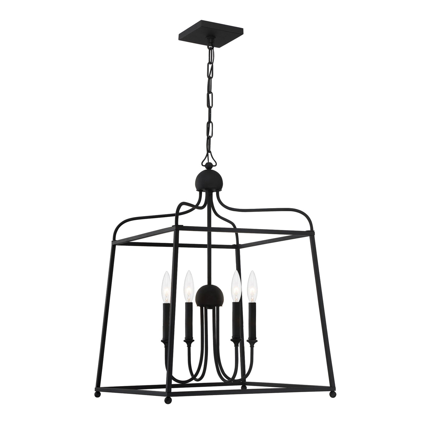 ##Antique Hardware## Libby Langdon Sylvan 4 Light Black Forged Chandelier