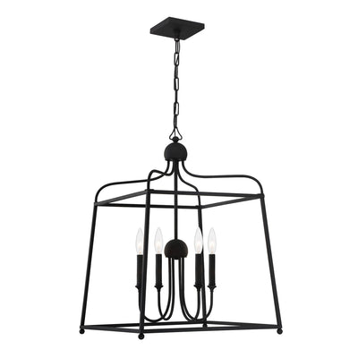 ##Antique Hardware## Libby Langdon Sylvan 4 Light Black Forged Chandelier