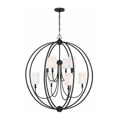 ##Antique Hardware## Libby Langdon Sylvan 8 Light Black Forged Chandelier