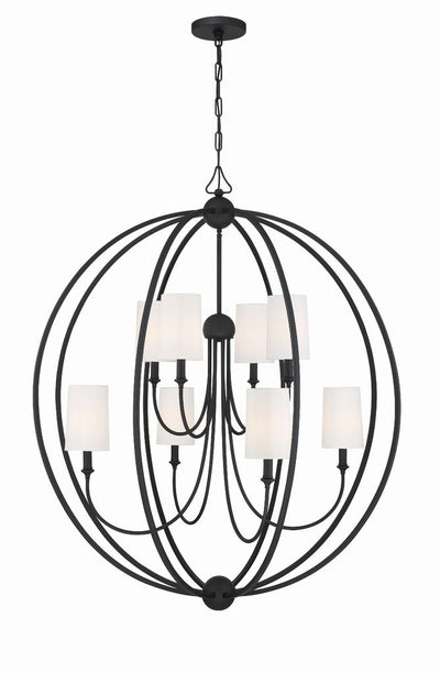 ##Antique Hardware## Libby Langdon Sylvan 8 Light Black Forged Chandelier