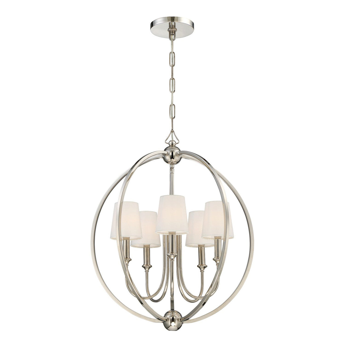 ##Antique Hardware## Libby Langdon Sylvan 5 Light Polished Nickel Chandelier