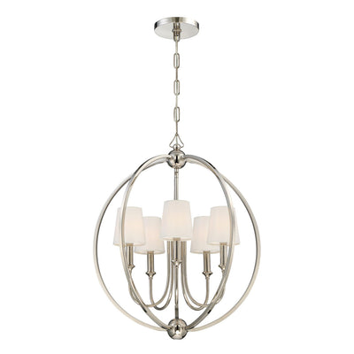 ##Antique Hardware## Libby Langdon Sylvan 5 Light Polished Nickel Chandelier