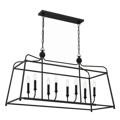 ##Antique Hardware## Libby Langdon Sylvan 8 Light Black Forged Chandelier