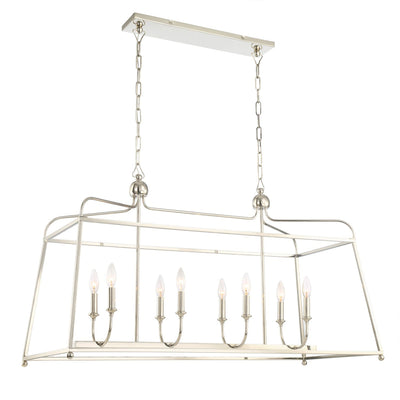 ##Antique Hardware## Libby Langdon Sylvan 8 Light Polished Nickel Chandelier