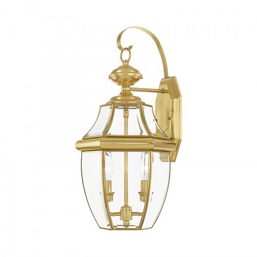 Antique Hardware 2 Light Polished Brass Outdoor Wall Lantern Exterior