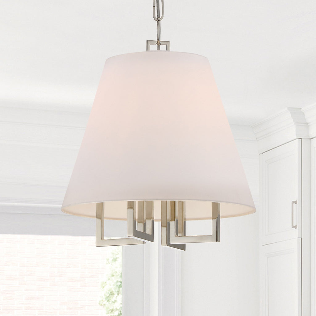 ##Antique Hardware## Libby Langdon Westwood 4 Light Polished Nickel Pendant