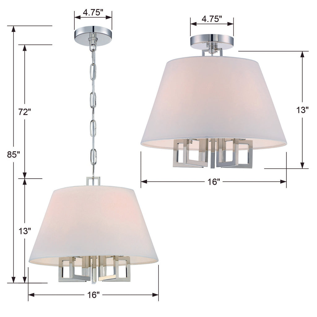 ##Antique Hardware## Libby Langdon Westwood 5 Light Polished Nickel Pendant