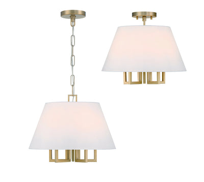 ##Antique Hardware## Libby Langdon Westwood 5 Light Vibrant Gold Semi Flush Mount