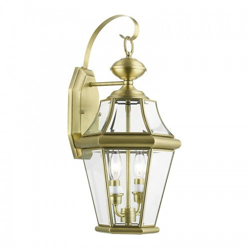 Antique Hardware 2 Light Antique Brass Outdoor Wall Lantern Exterior