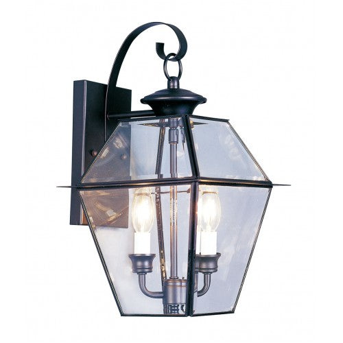 Antique Hardware 2 Light Black Outdoor Wall Lantern Exterior