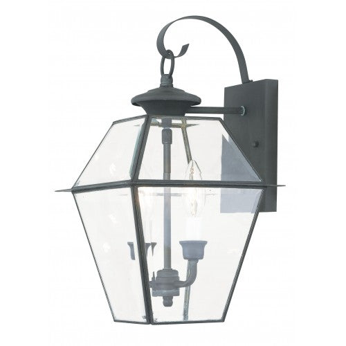 Antique Hardware 2 Light Charcoal Outdoor Wall Lantern Exterior