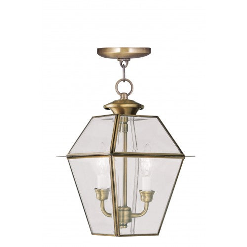 Antique Hardware 2 Light Antique Brass Outdoor Lantern Exterior