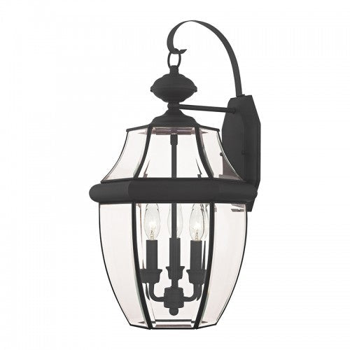 Antique Hardware 3 Light Black Outdoor Wall Lantern Exterior