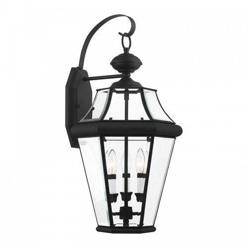 Antique Hardware 3 Light Black Outdoor Wall Lantern Exterior