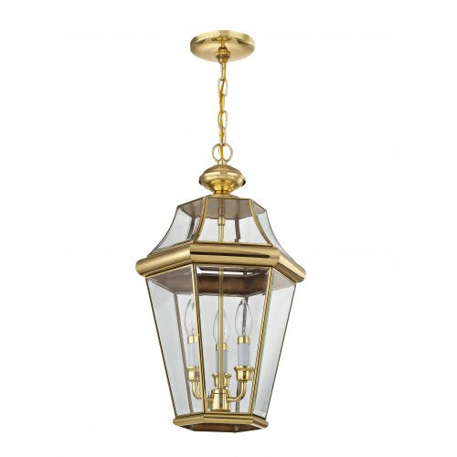 Antique Hardware 3 Light Polished Brass Outdoor Lantern Exterior