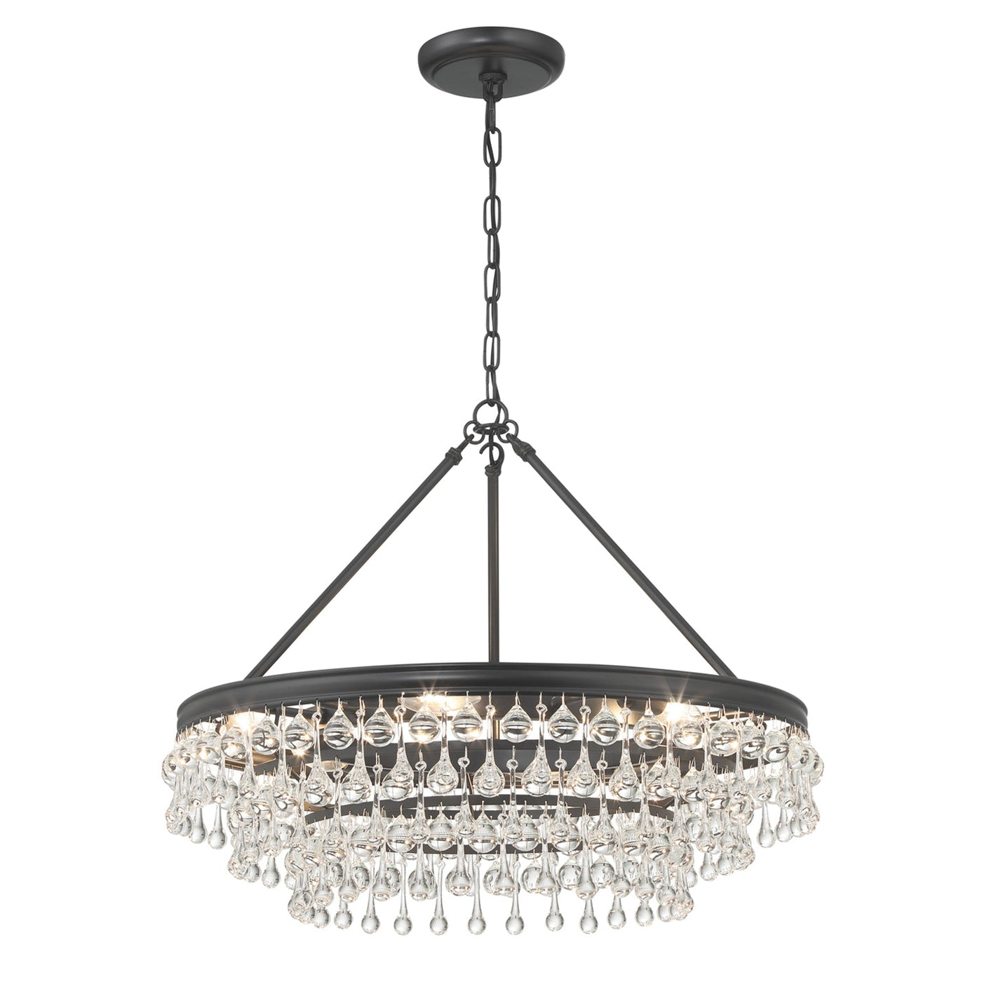 Antique Hardware Calypso 6 Light Matte Black Chandelier Chandelier