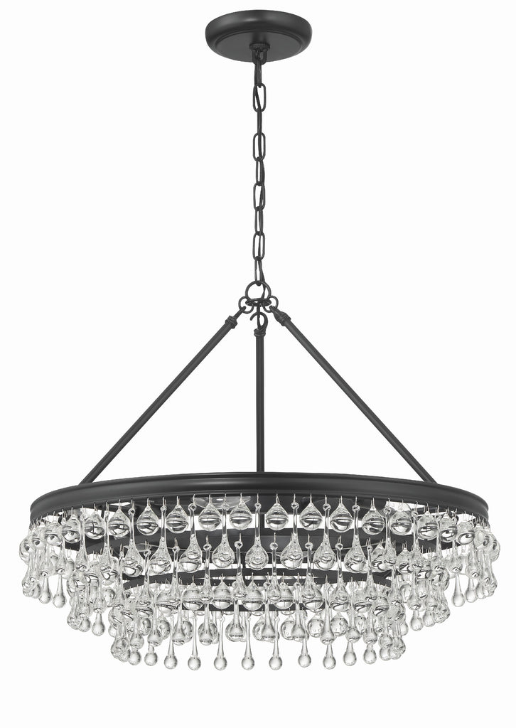 Antique Hardware Calypso 6 Light Matte Black Chandelier Chandelier