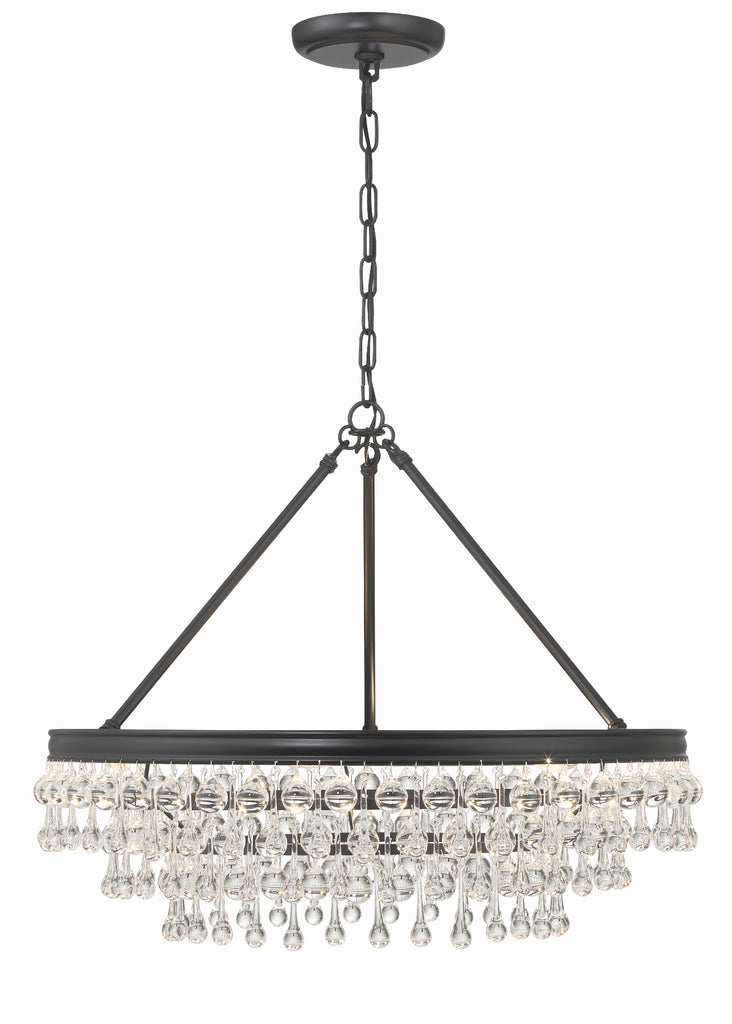 Antique Hardware Calypso 6 Light Matte Black Chandelier Chandelier