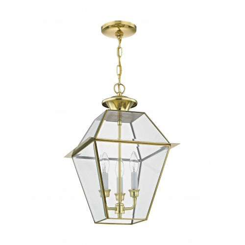 Antique Hardware 3 Light Polished Brass Outdoor Lantern Exterior