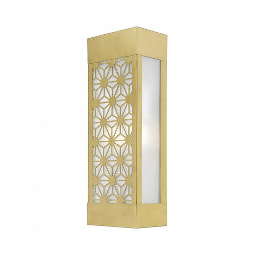 Antique Hardware 2 Light Satin Gold Outdoor ADA Sconce Exterior