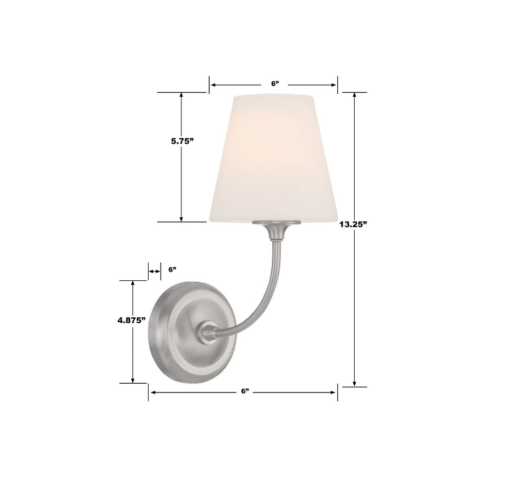 ##Antique Hardware## Libby Langdon Sylvan 1 Light Brushed Nickel Sconce