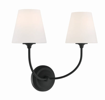 ##Antique Hardware## Libby Langdon Sylvan 2 Light Black Forged Sconce