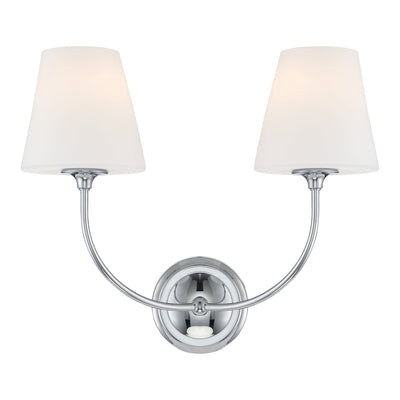 ##Antique Hardware## Libby Langdon Sylvan 2 Light Polished Chrome Sconce