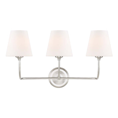 ##Antique Hardware## Libby Langdon Sylvan 3 Light Brushed Nickel Bathroom Vanity