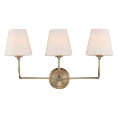 ##Antique Hardware## Libby Langdon Sylvan 3 Light Vibrant Gold Bathroom Vanity