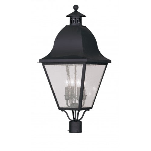 Antique Hardware 4 Light Black Outdoor Post Top Lantern Exterior