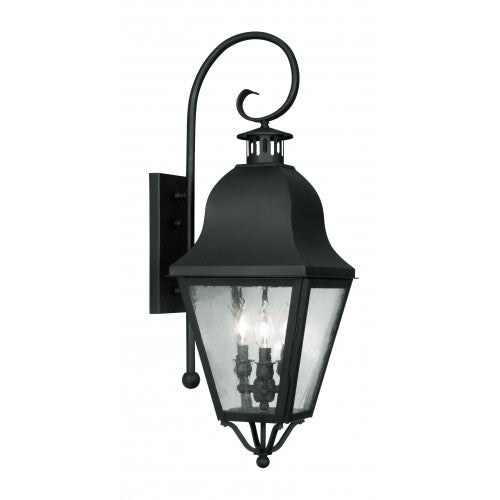 Antique Hardware 3 Light Black Outdoor Wall Lantern Exterior